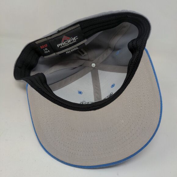 Pacific Headwear Men's Fitted Hat Gray Size L/XL Embroidered Big Logo DS Diamond - Picture 6 of 8